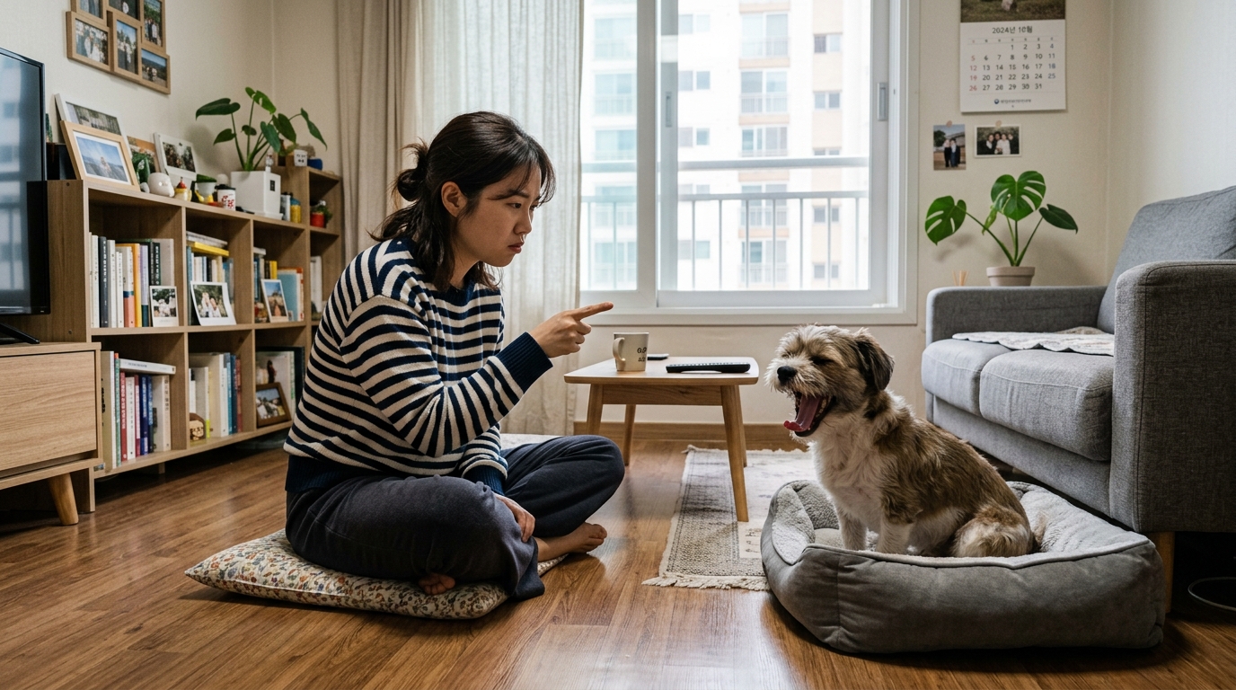 혼날 때 하품하는 강아지, 반항하는 걸까요? 안심이가 알려주는 카밍 시그널의 비밀